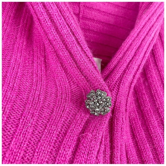 Lanvin Petite Pink Shrug Cashmere/Wool Cardigan‎ Size 4 - Picture 4 of 9